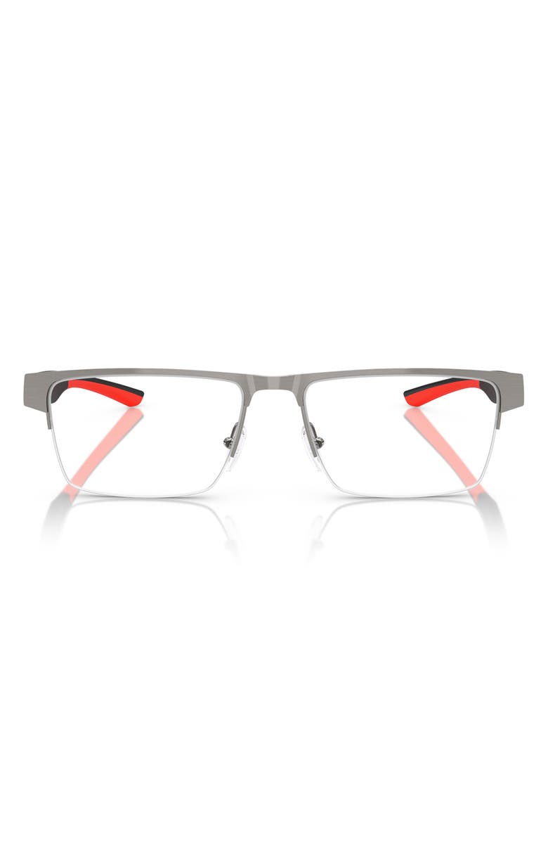 Scuderia Ferrari 55mm Rectangular Optical Glasses, Main, color, Gunmetal