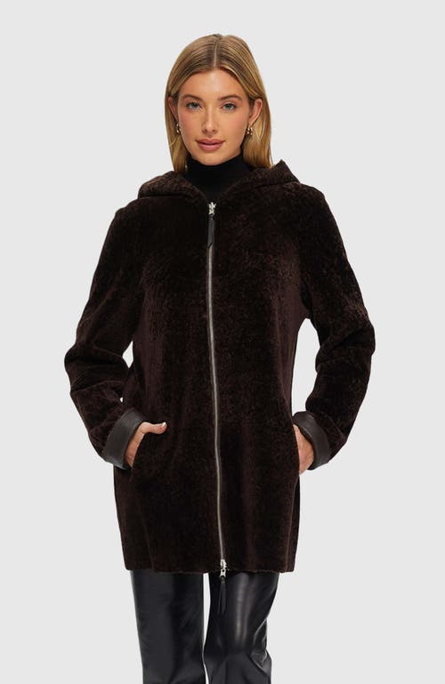Gorski Reversible Textured Shearling Lamb Parka In Brown