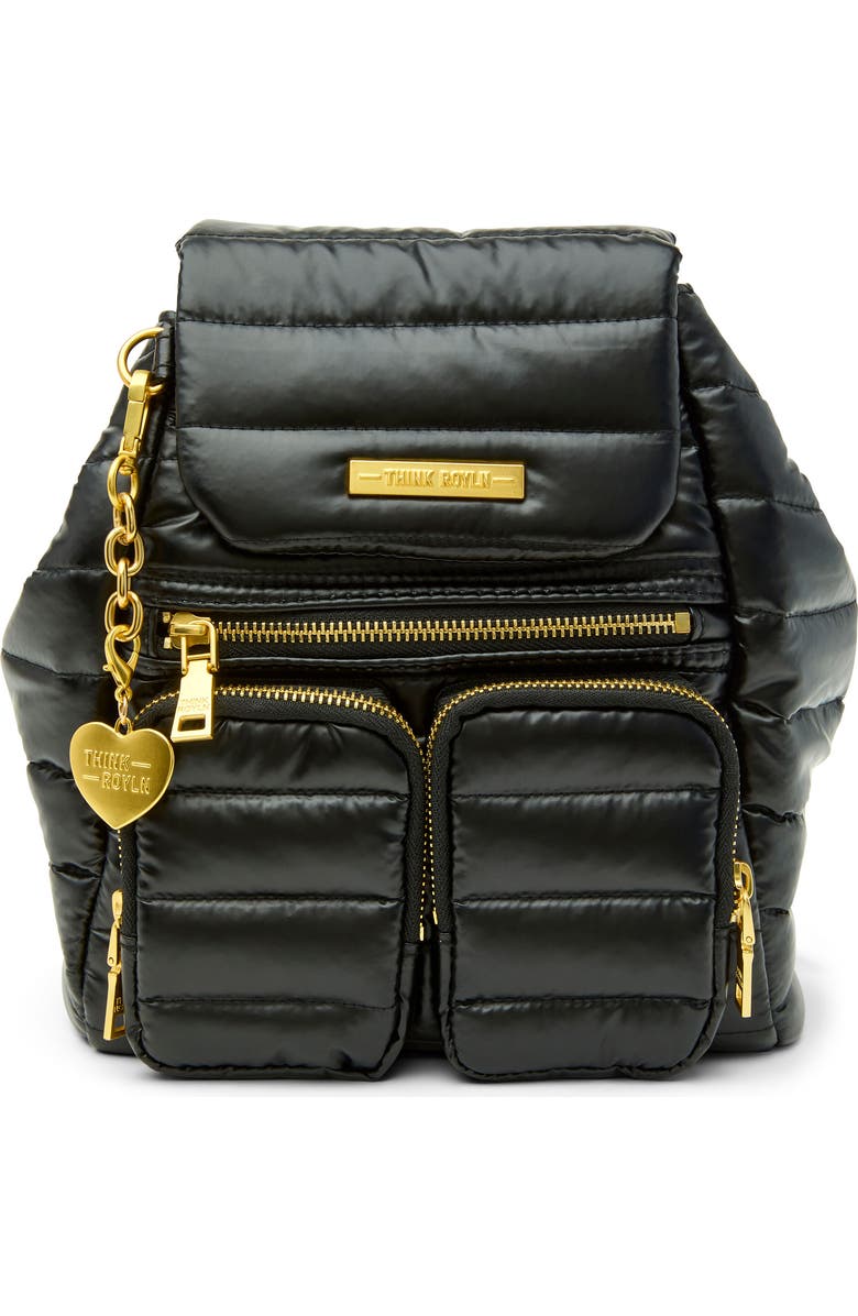 THINK ROYLN Legend Quilted Backpack, Main, color, Pearl Black