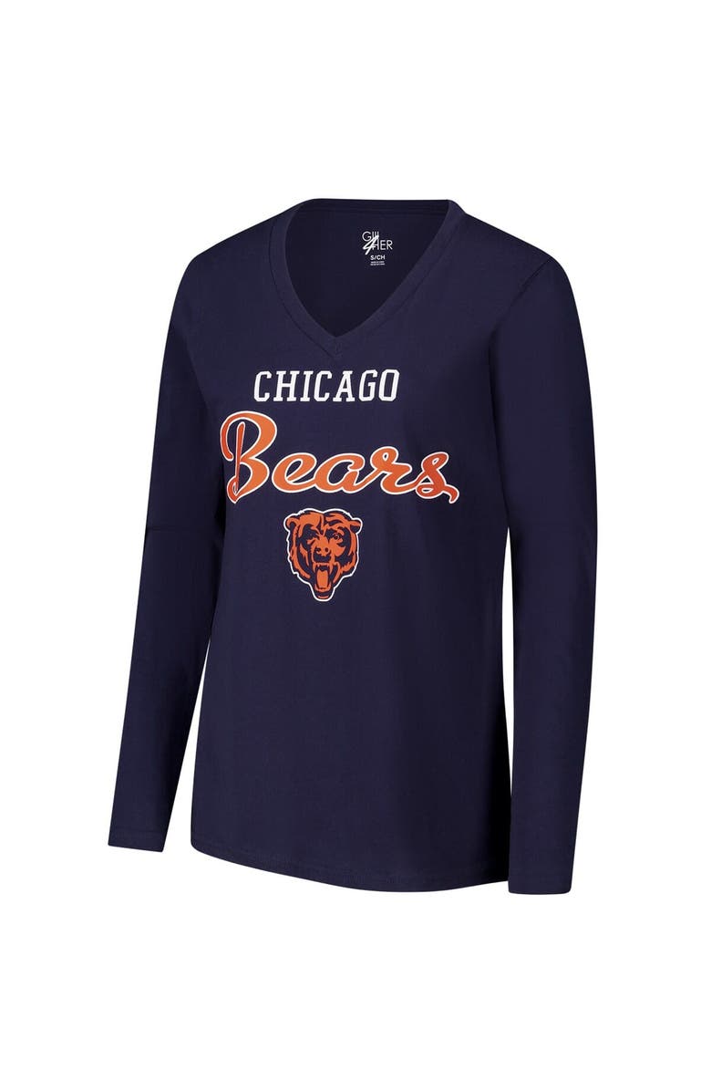G-III 4HER BY CARL BANKS Women's G-III 4Her by Carl Banks Navy Chicago Bears Post Season Long Sleeve V-Neck T-Shirt, Alternate, color, Navy