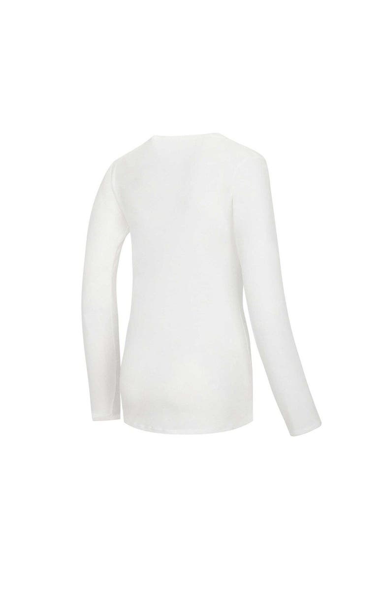 CONCEPTS SPORT Women's Concepts Sport  White/Scarlet Ohio State Buckeyes Long Sleeve V-Neck T-Shirt & Gauge Pants Sleep Set, Alternate, color, 