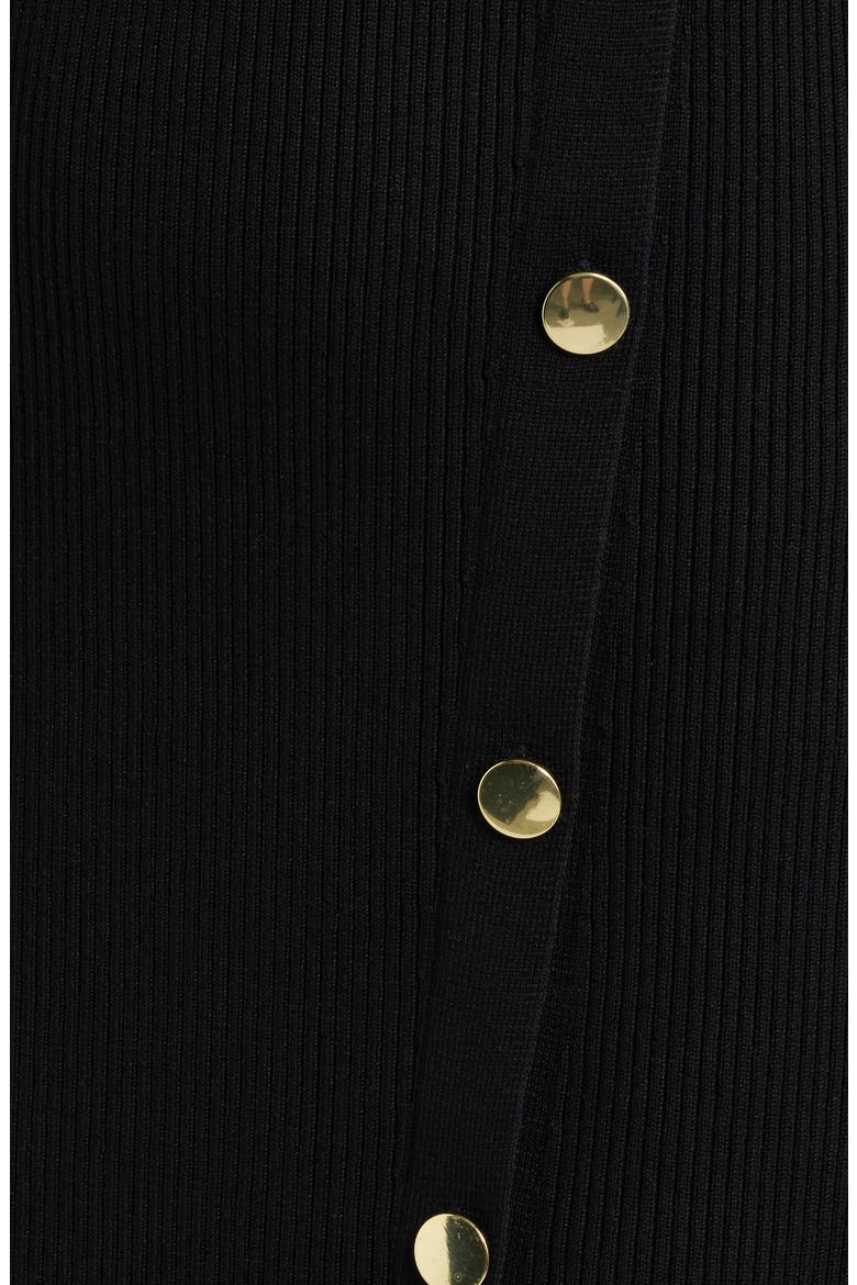 Ribbed Button Detail Midi Dress, Alternate, color, ANNE BLACK