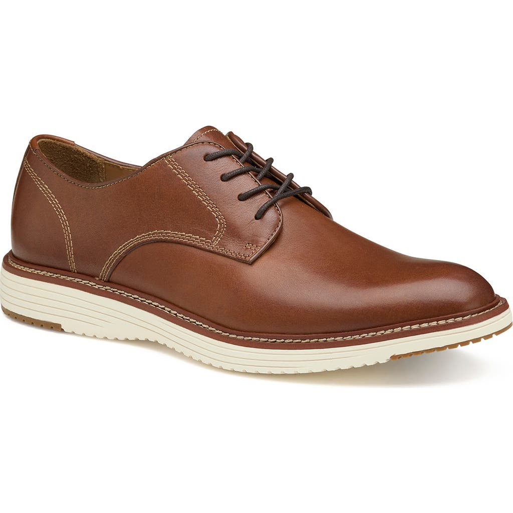 Johnston & Murphy Upton Plain Toe Derby In Brown