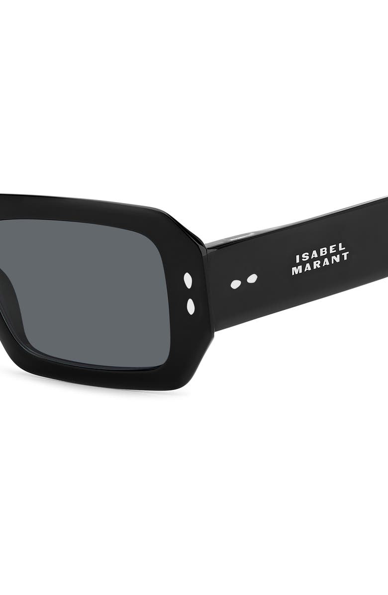 Isabel Marant 53mm Rectangular Sunglasses, Alternate, color, Black/ Grey