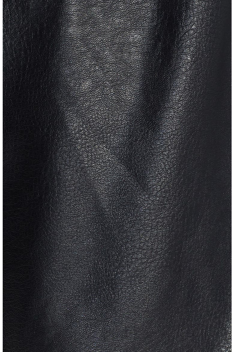 Faux Leather Pleated Shorts, Alternate, color, BLACK