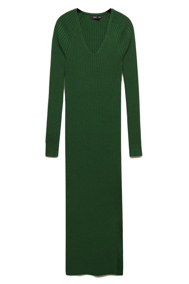 Long Sleeve Rib Sweater Dress, Alternate, color, GREEN