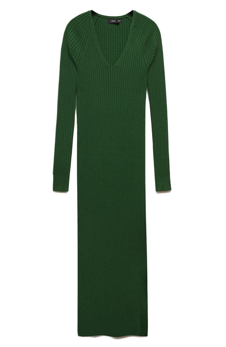 MANGO Long Sleeve Rib Sweater Dress, Alternate, color, 