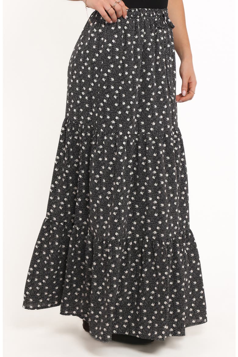 Vincent Tiered Maxi Skirt, Alternate, color, BLACK SPOT