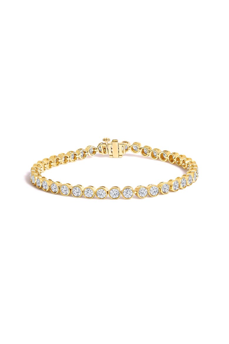 10K Yellow Gold 8.0 Cttw Bezel Set Round Diamond Tennis Bracelet, Main, color, Yellow Gold