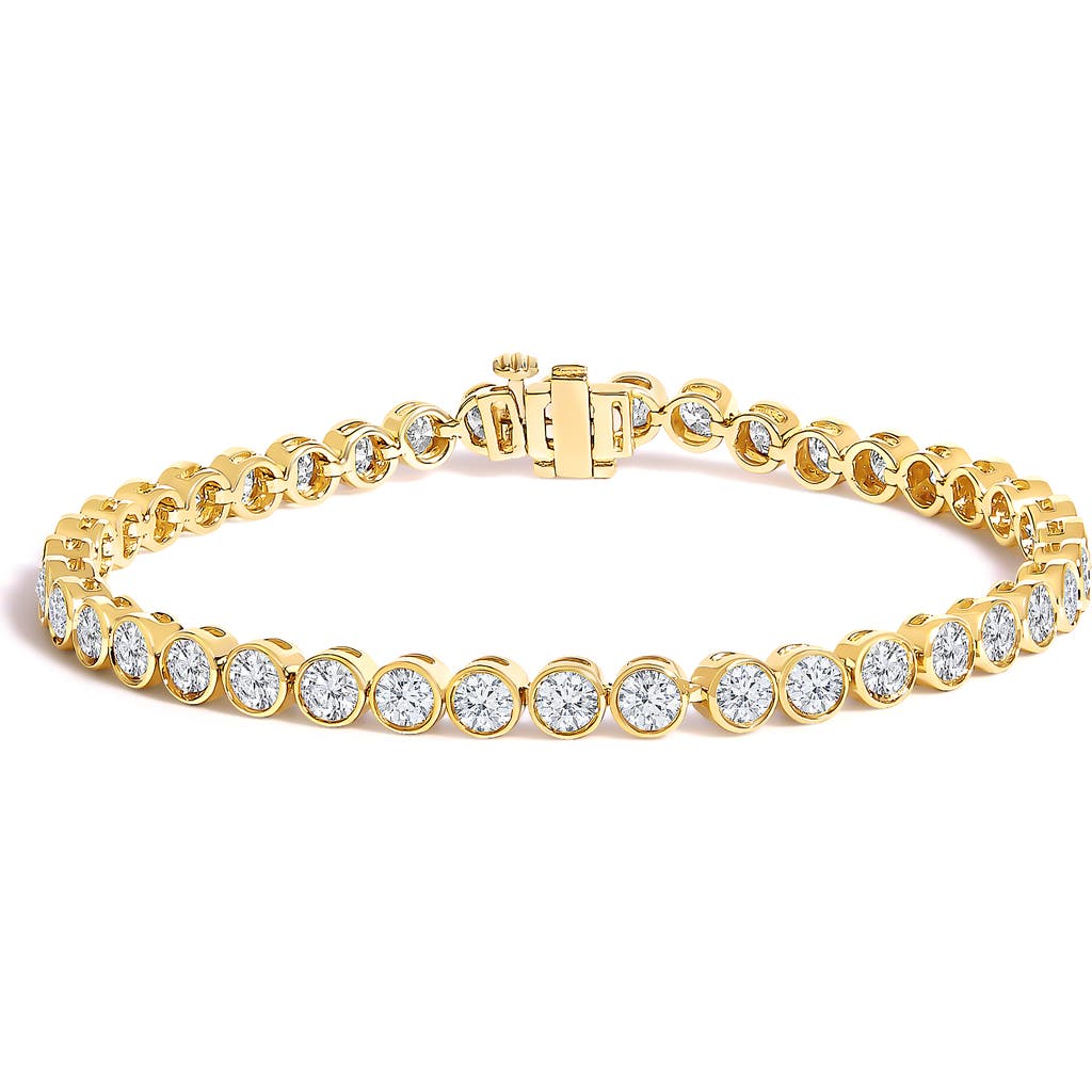 Haus of Brilliance 10K Yellow Gold 8.0 Cttw Bezel Set Round Diamond Tennis Bracelet at Nordstrom