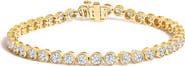 Haus of Brilliance 10K Yellow Gold 8.0 Cttw Bezel Set Round Diamond Tennis Bracelet