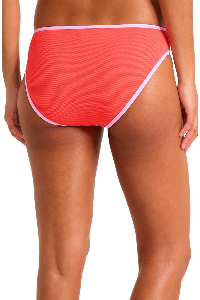 Island Cays Cabana Piqué Hipster UPF 50+ Bikini Bottoms, Alternate, color, CITRUS CORAL
