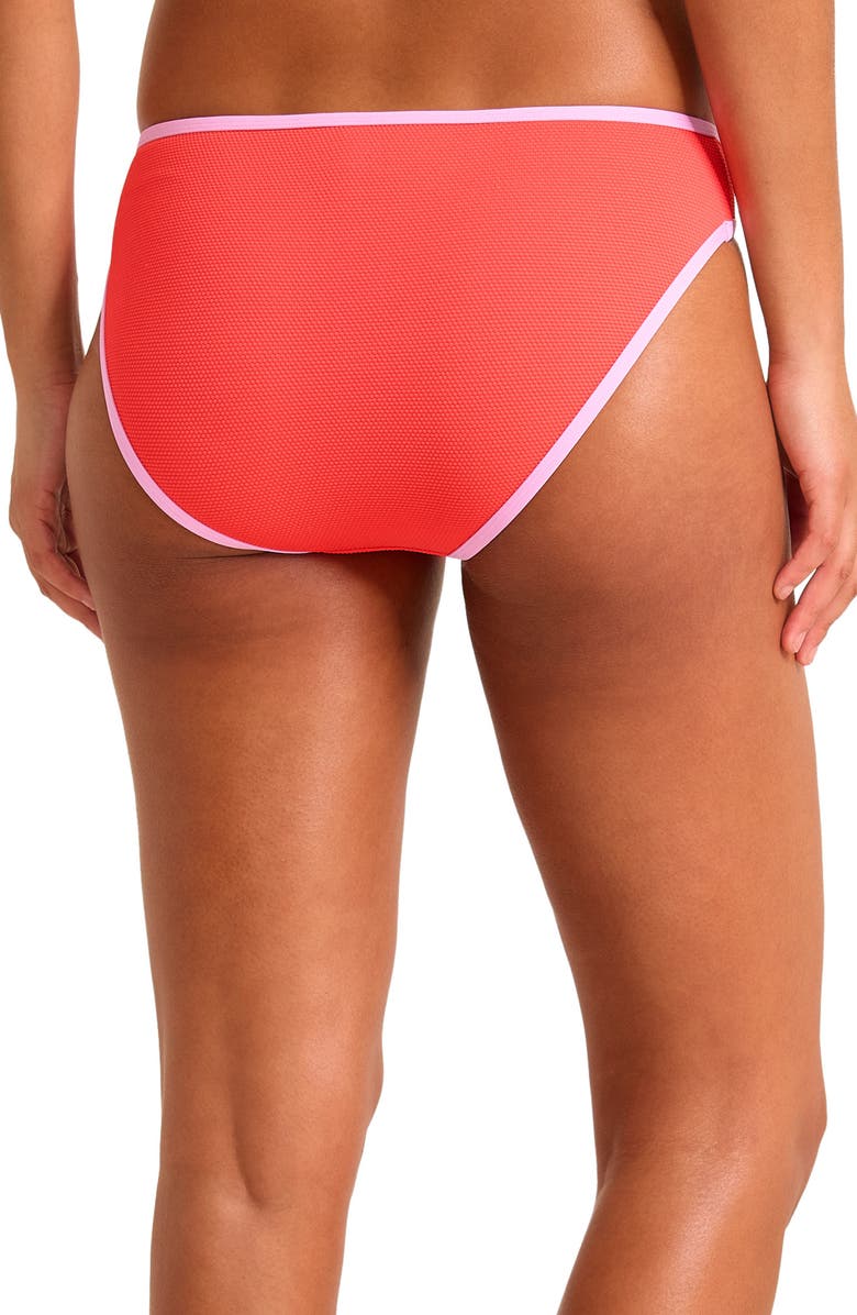 Tommy Bahama Island Cays Cabana Piqué Hipster UPF 50+ Bikini Bottoms, Alternate, color, Citrus Coral