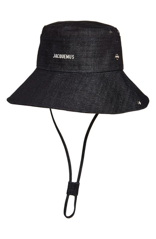 Jacquemus Le Bob De-nîmes Denim Bucket Hat In Navy 380