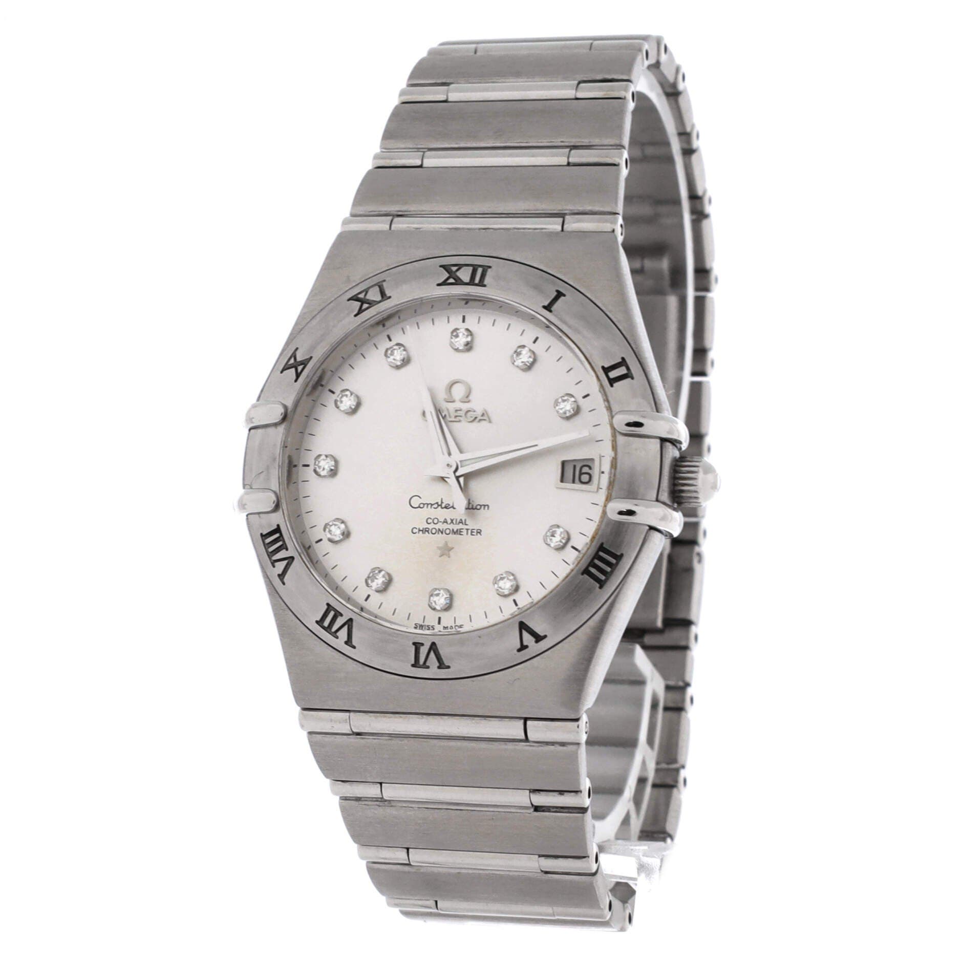 Constellation Co-Axial Chronometer Automatic Watch Stainless Steel with Diamond Markers 35, Alternate, color, Metallic Silver