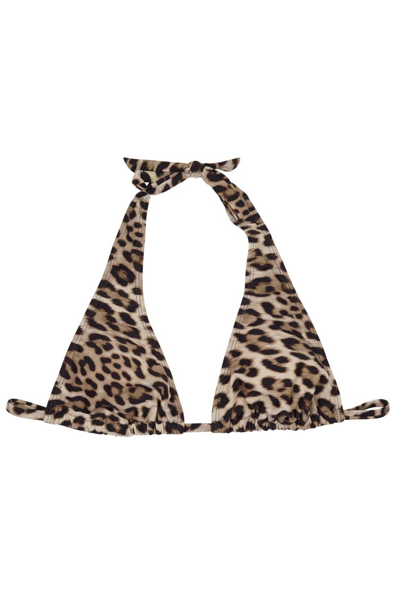 Leopard Brown Womens Bikini Top, Alternate, color, Leopard Brown