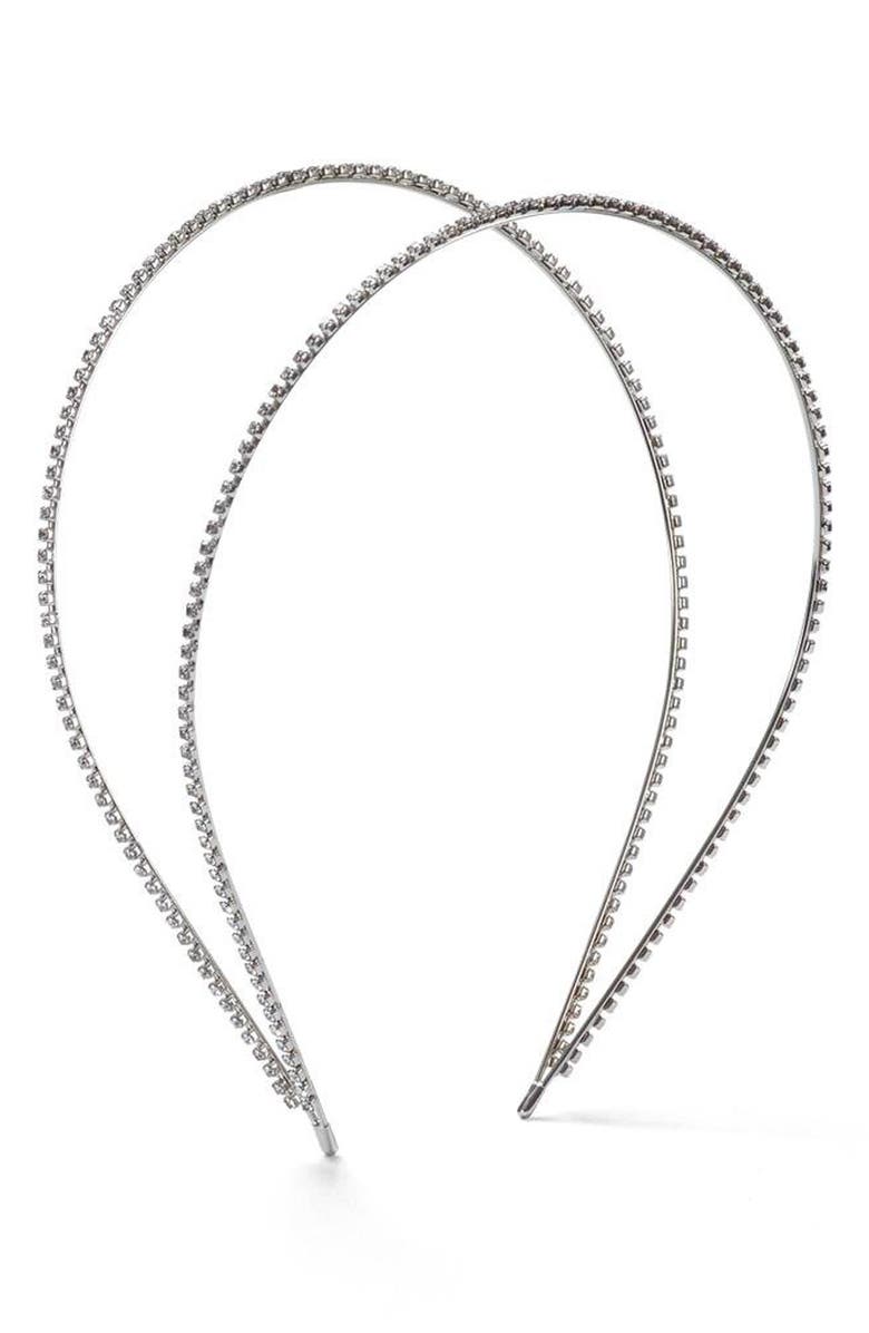 LELET NY Vera Double Row Crystal Embellished Headband, Alternate, color, Crystal