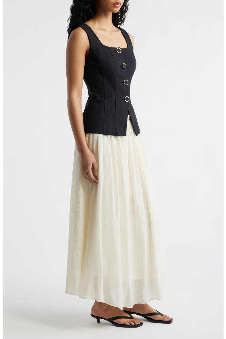 Sleeveless Two-Piece Dress, Alternate, color, BLACK/ IVORY