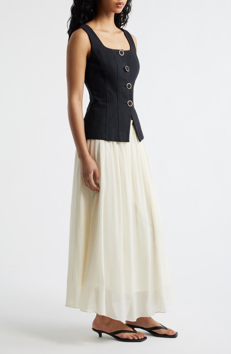 MOON RIVER Sleeveless Two-Piece Dress, Alternate, color, Black/ Ivory