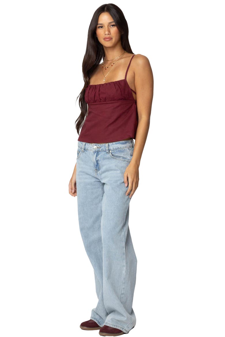 Open Back Cotton Top, Alternate, color, BURGUNDY
