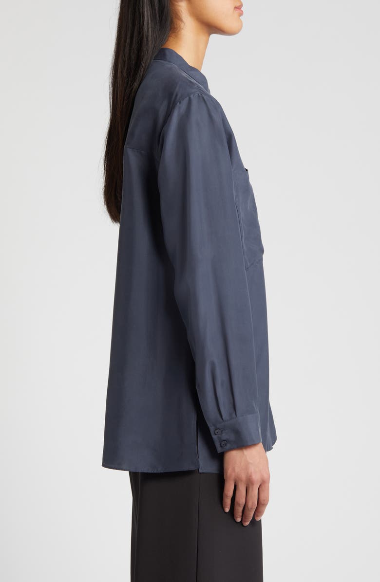 Eileen Fisher Washed Silk Band Collar Shirt, Alternate, color,