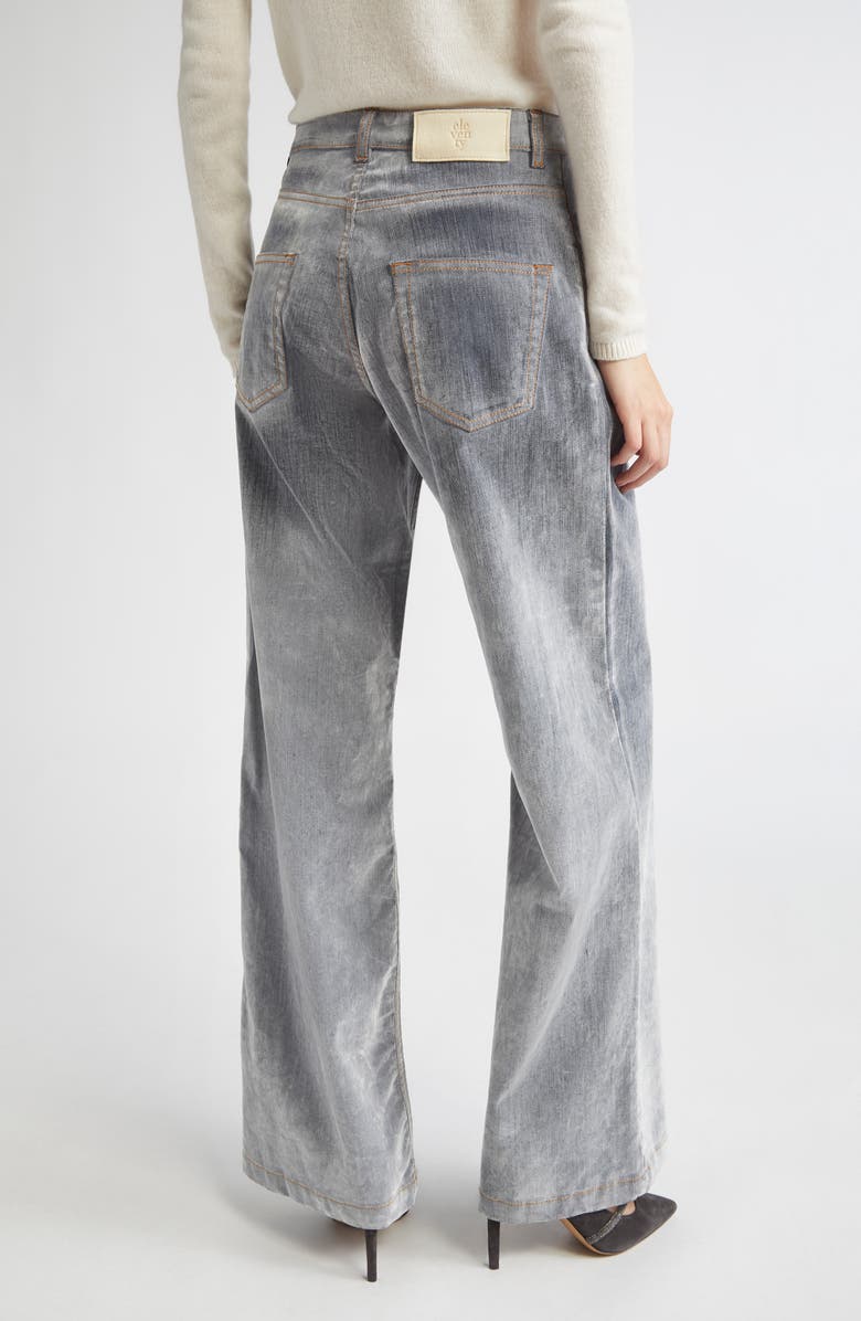 Eleventy Flocked Denim Flare Leg Jeans, Alternate, color, 