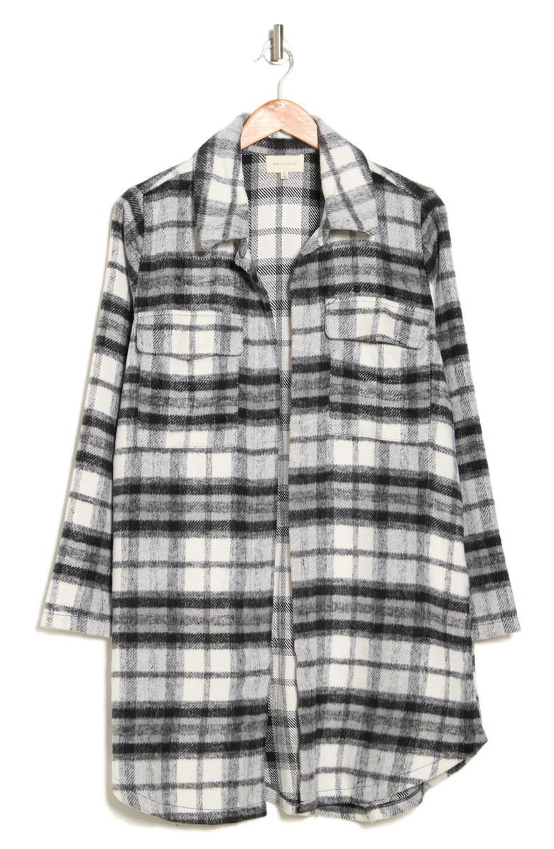 MELLODAY Plaid Long Shirt-Jacket, Alternate, color,