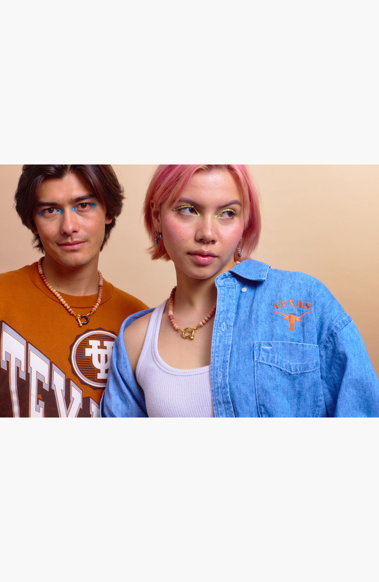 SHOP SPICY DAN Bevo Gender Inclusive Peach Quartz Necklace, Alternate, color, Peach