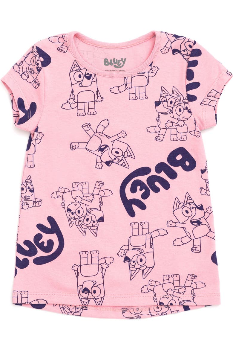 4-Pack Short Sleeve T-Shirts, Alternate, color, Bluey Pink Blue Orange