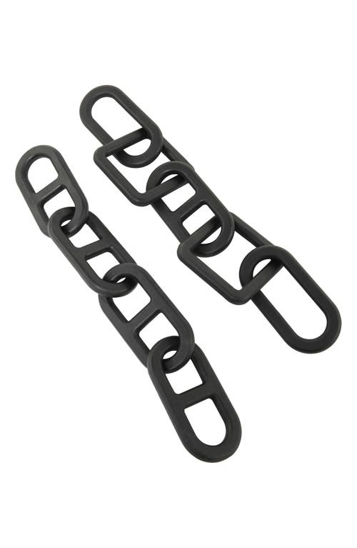 Uma Set Of 2 Wooden Chain Link Sculptures In Black