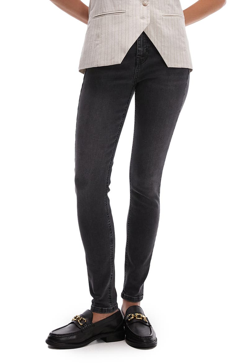 Jamie High Waist Skinny Jeans, Main, color, BLACK