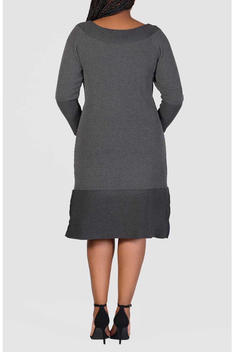 Rib Sweater Dress, Alternate, color, BLACK