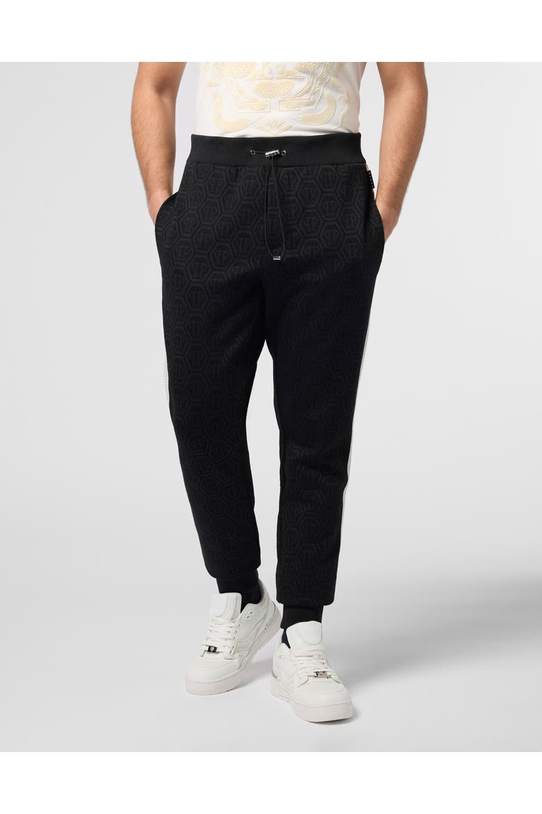 Tracksuit Joggers Jacquard Monogram Men, Main, color, black