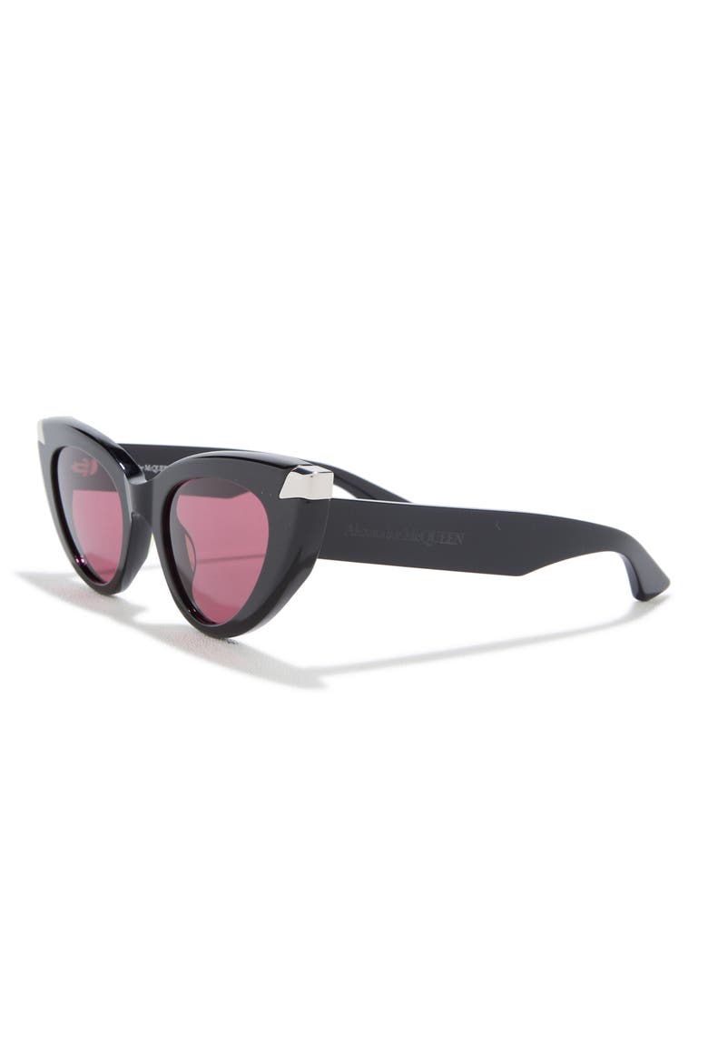 50mm Cat Eye Sunglasses, Alternate, color, BLACK BLACK VIOLET
