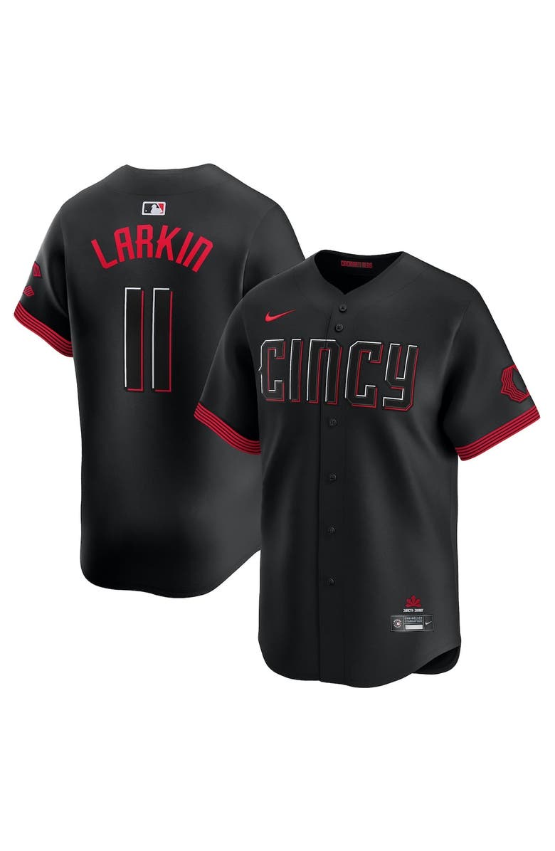 Nike Men's Nike Barry Larkin Black Cincinnati Reds City Connect Limited Jersey, Alternate, color, Black