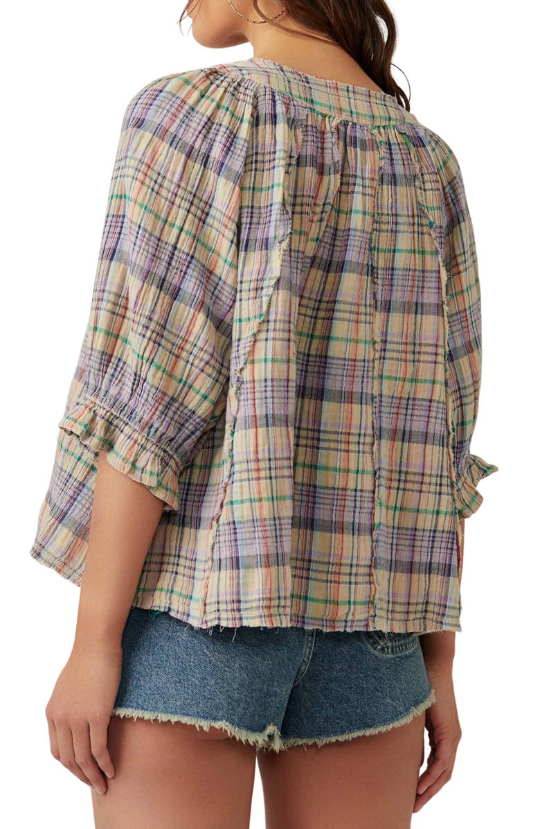 Free People Lucy Plaid Swing Shirt, Alternate, color, 