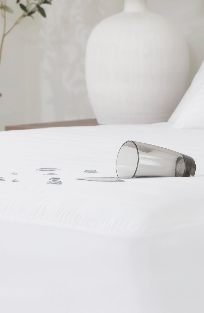 HOMESPUN Fitted Mattress Protector, Alternate, color, White