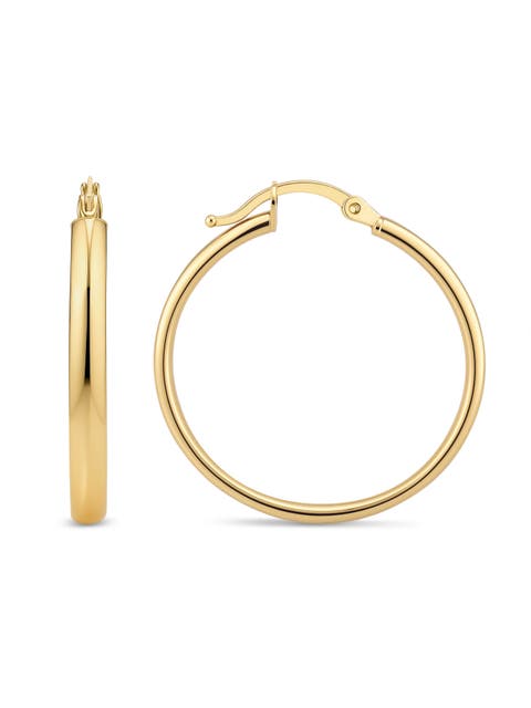 Classic Oval Hoop Earrings In 14k Gold, 30mm