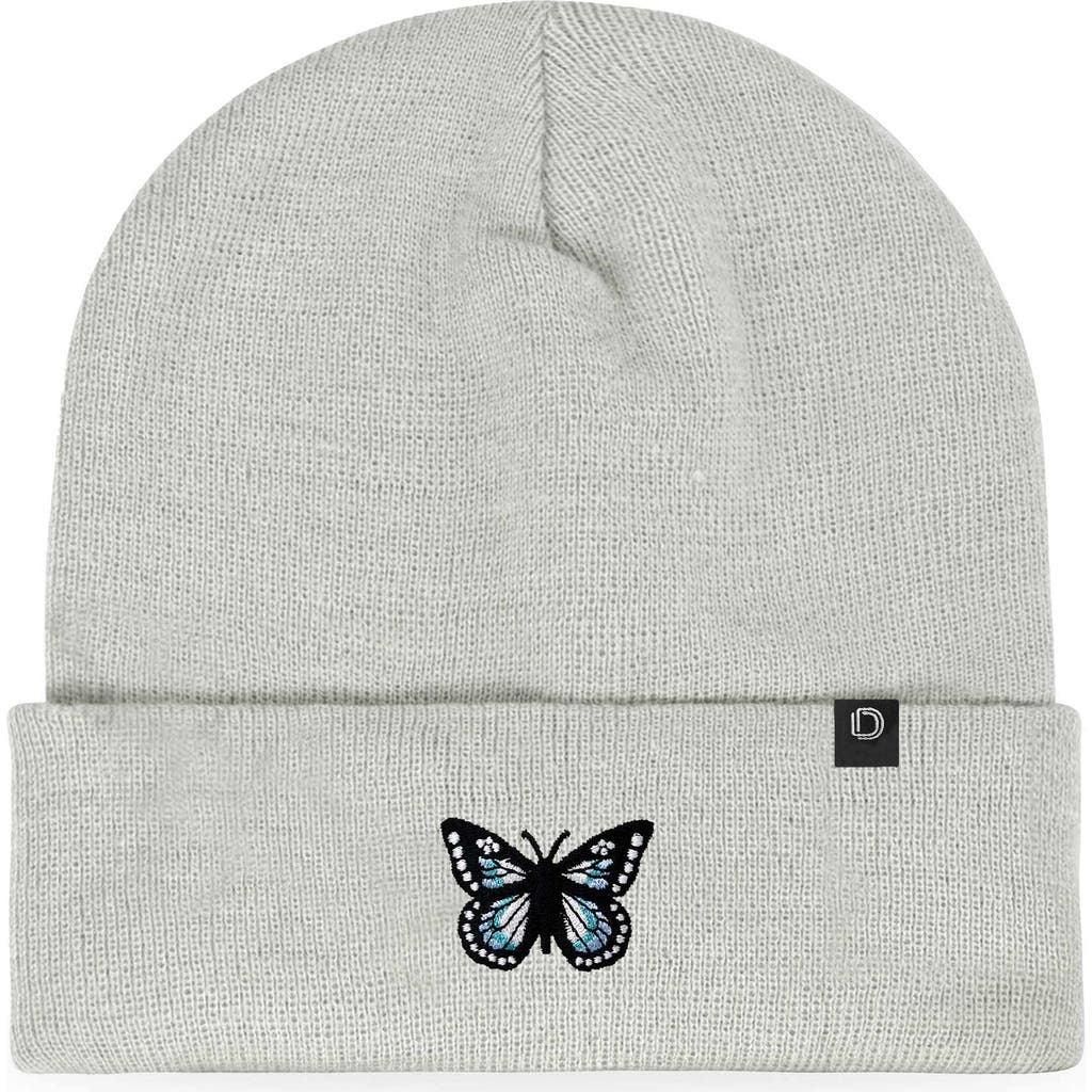 Dalix Butterfly Beanie In Light Gray
