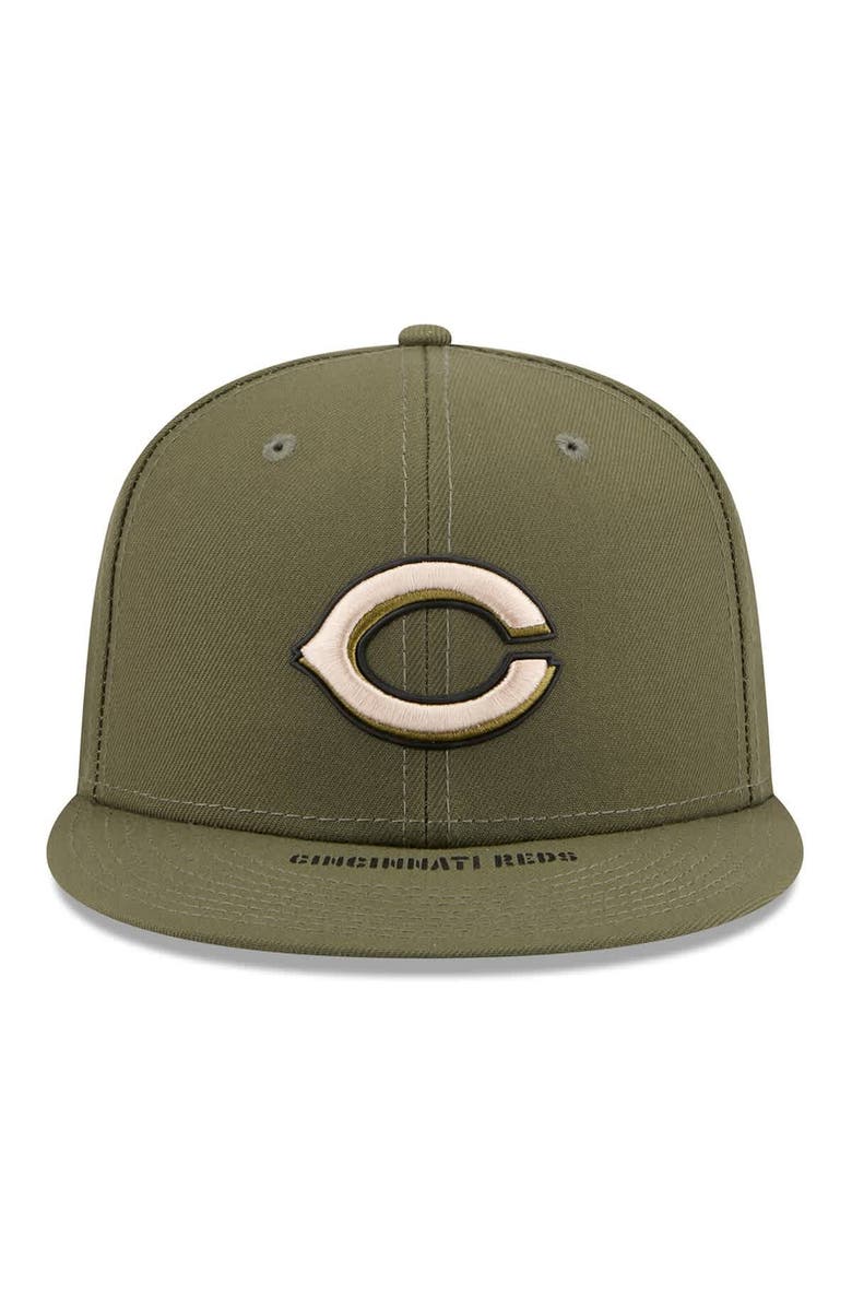 New Era Men's New Era  Olive Cincinnati Reds 2026 Armed Forces Day 59FIFTY Fitted Hat, Alternate, color, Olive