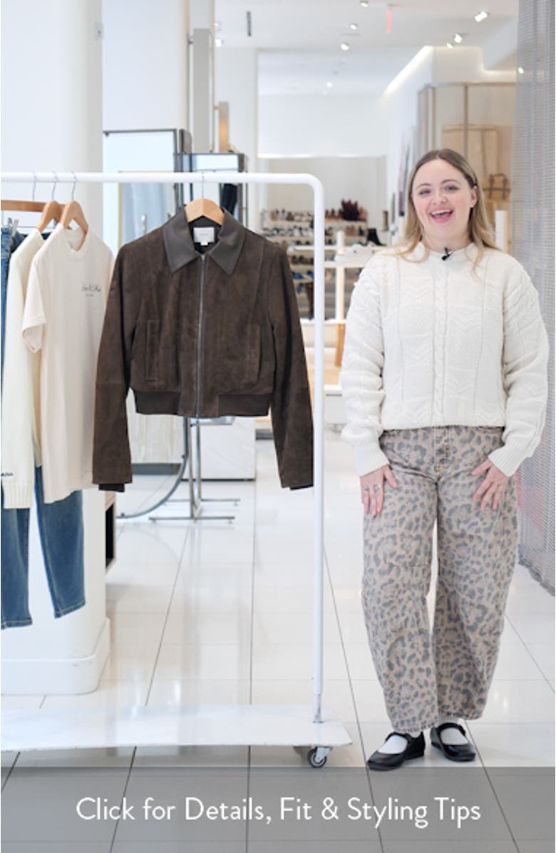 Shrunken Suede Bomber Jacket, sales video thumbnail