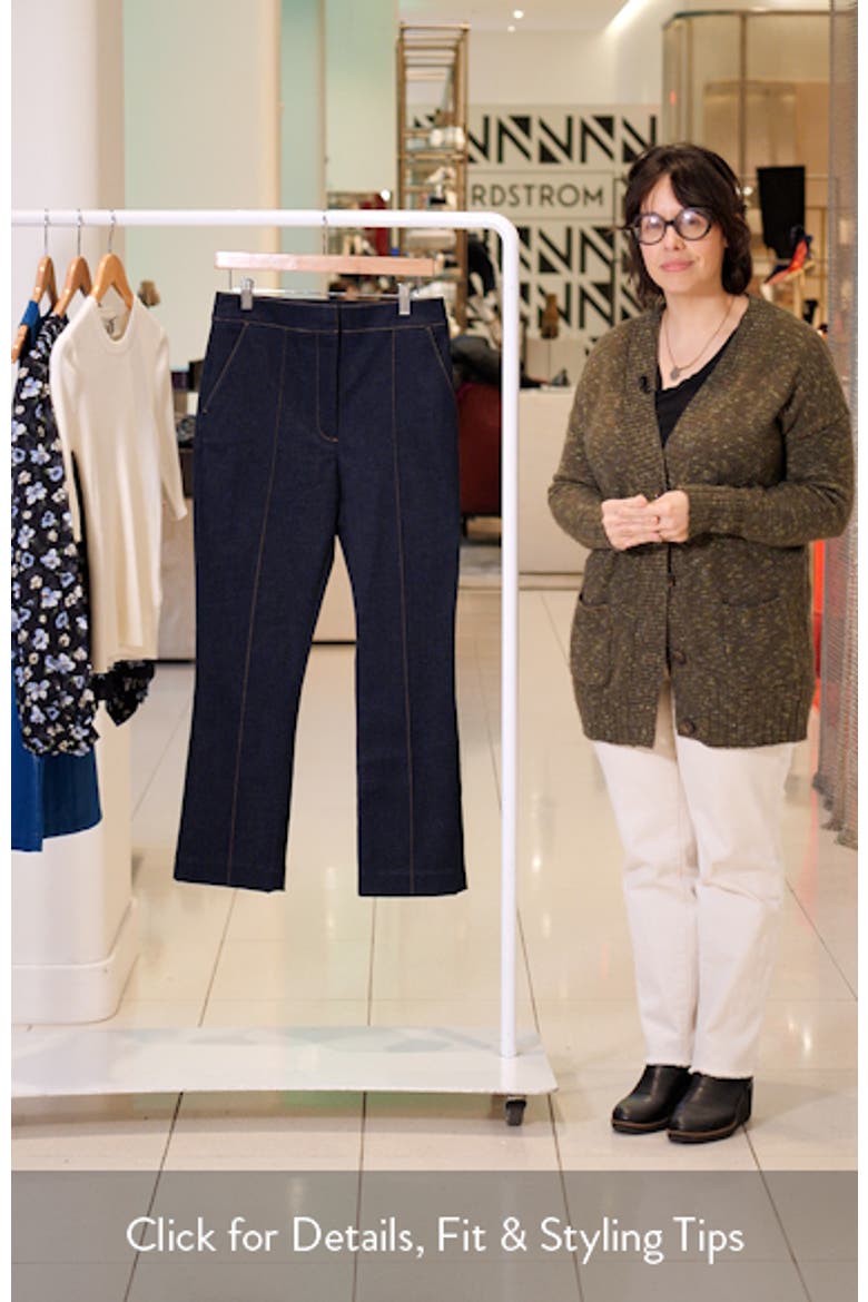 Tani Pintuck Pleat High Waist Ankle Flare Jeans video