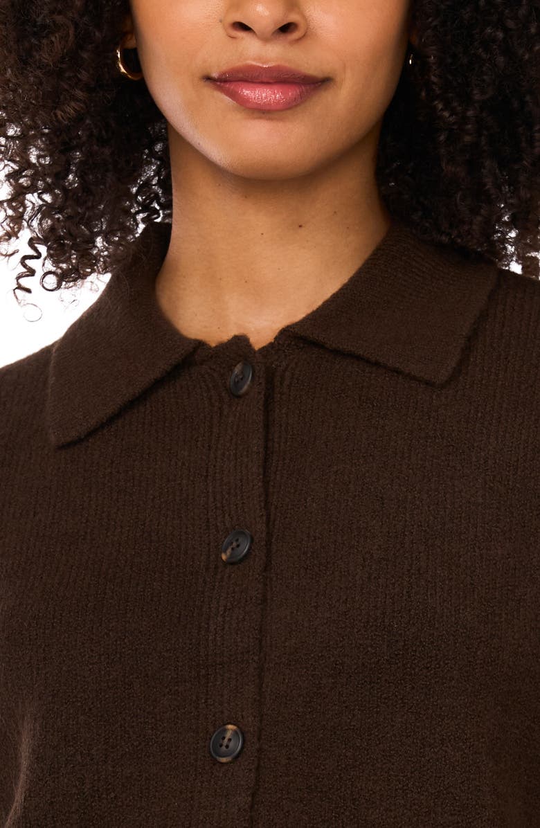 Parker Collared Cardigan Sweater, Alternate, color, Chocolate