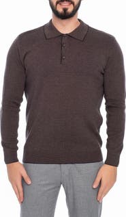 VELLAPAIS Long Sleeve Cotton Polo
