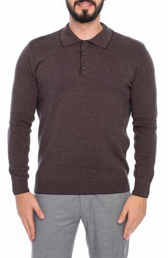 VELLAPAIS Long Sleeve Cotton Polo