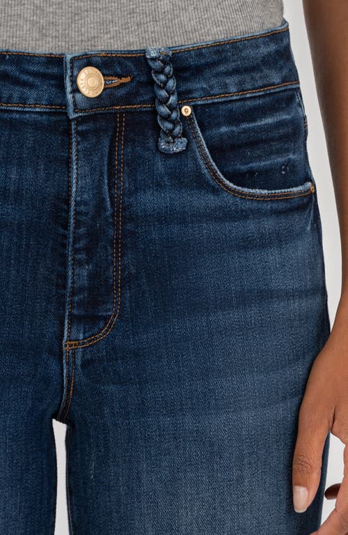 Kut From The Kloth Ana Fab Ab Braided Belt Loop High Waist Flare Jeans In Blue