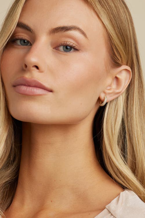 Untamed Petals Brookes Crystal Hoops In Gold