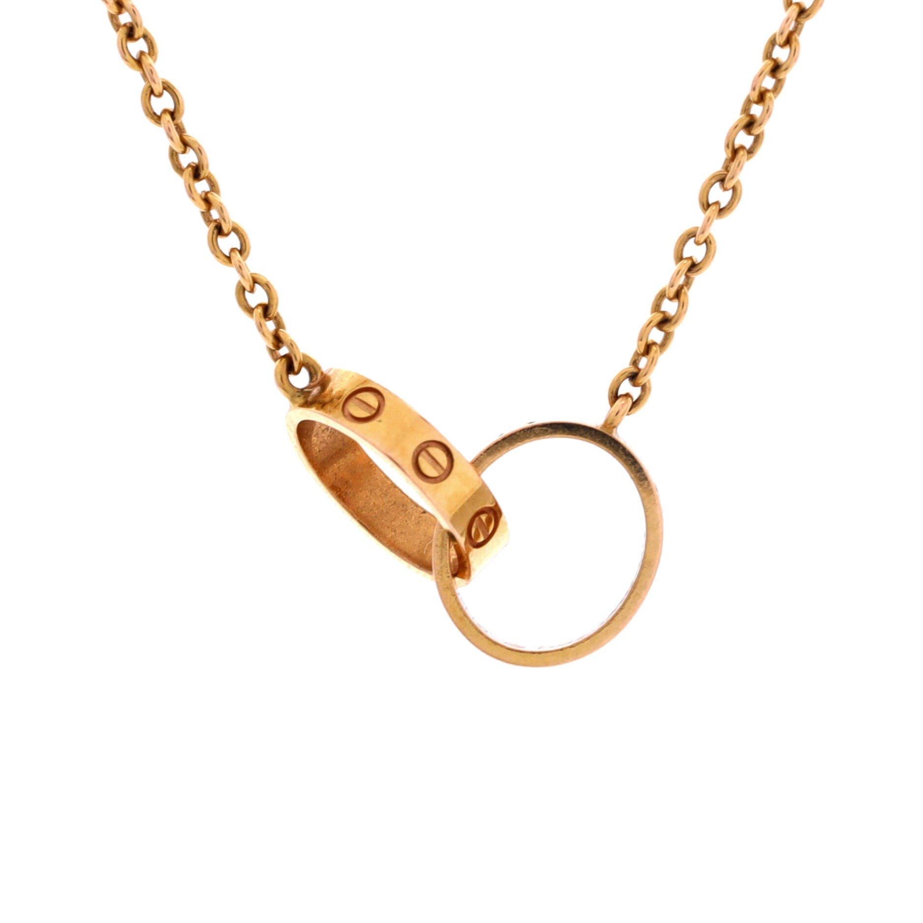 Love Interlocking Necklace 18K Rose Gold, Main, color, Metallic Gold
