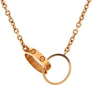 Pre-Owned Cartier Love Interlocking Necklace 18K Rose Gold