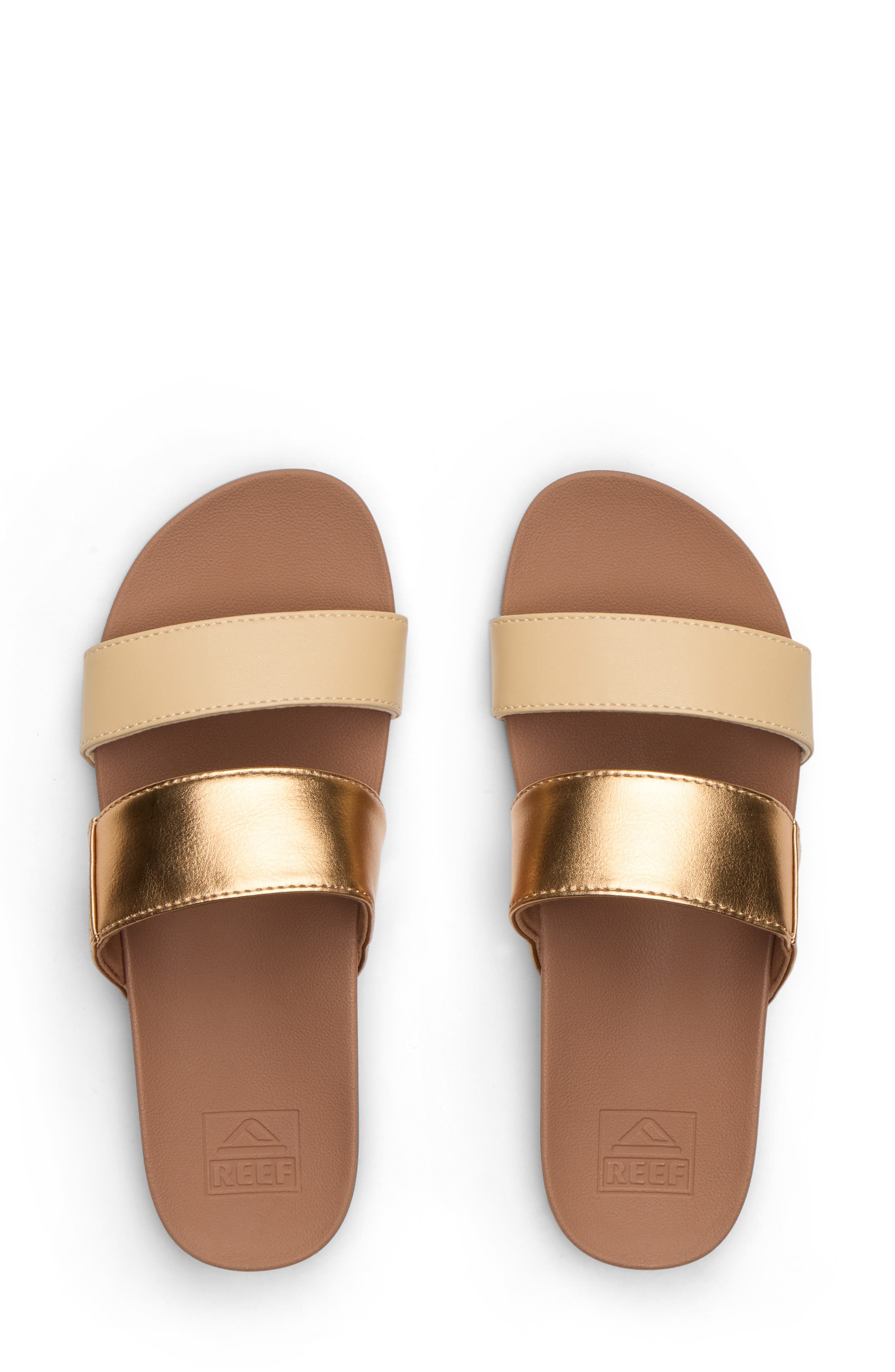 Kaia Band Slide Sandal, Alternate, color, BRONZE/ WARM SAND DUO